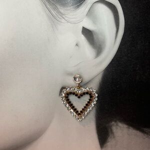 Heart Fashion Earrings Black 1 1/2”